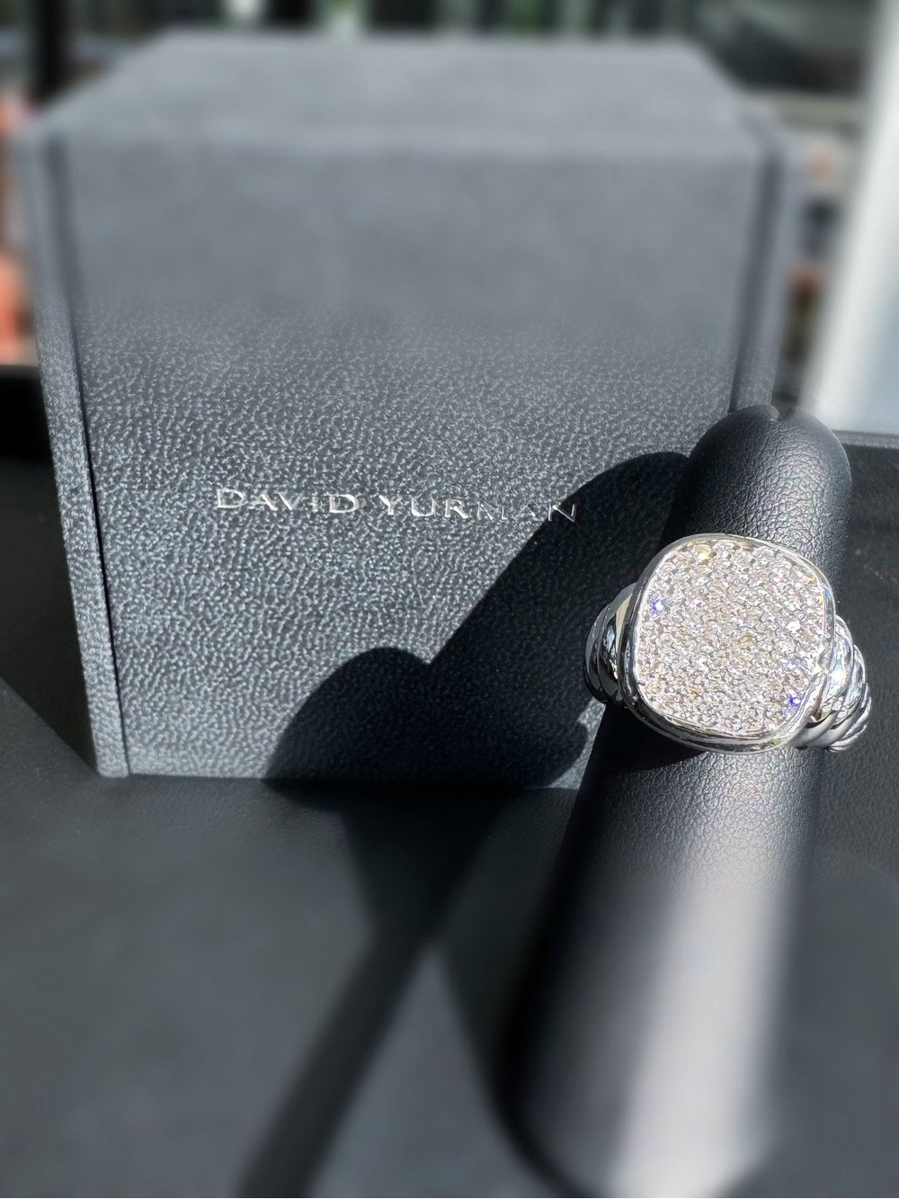 Vintage 18k white gold David Yurman Noblesse 0.8CTW Pave Natural Diamond cable